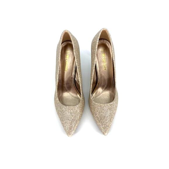 Dream Pairs 3” Heel Pointed Toe Pumps in Gold – Size 9 - Picture 3 of 6